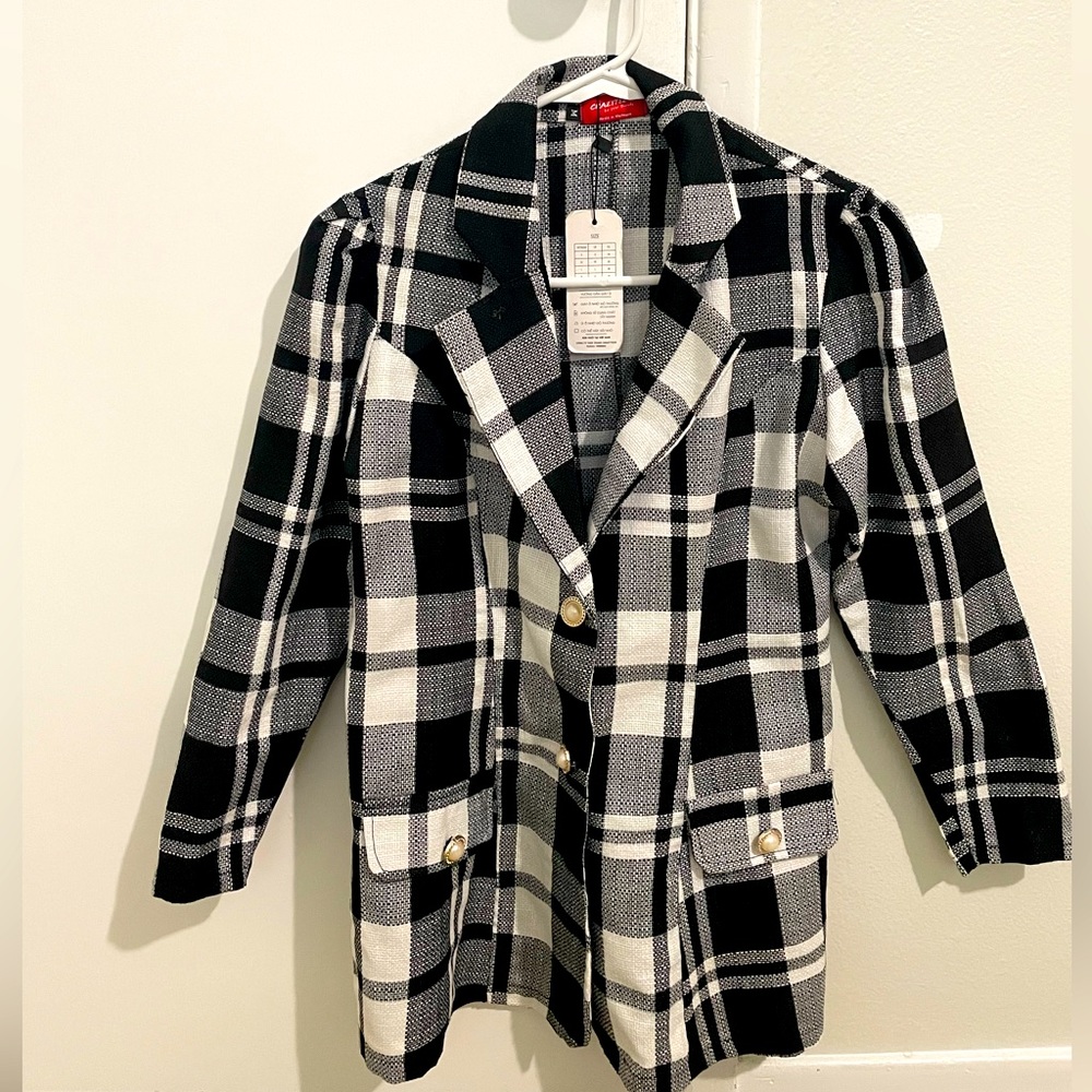 Plaid Printed Blazer